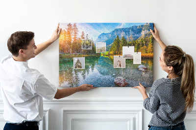 Cork memo board River mountains landscape