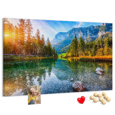 Cork memo board River mountains landscape