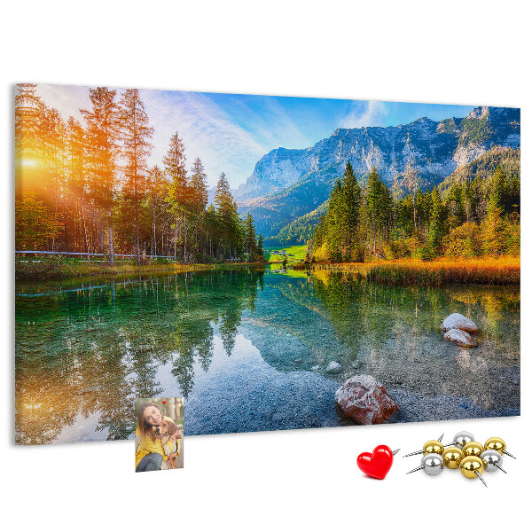 Cork memo board River mountains landscape