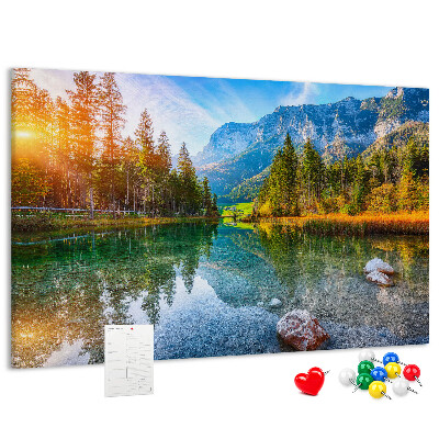 Cork memo board River mountains landscape