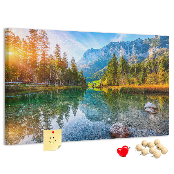 Cork memo board River mountains landscape