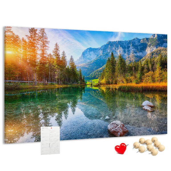 Cork memo board River mountains landscape