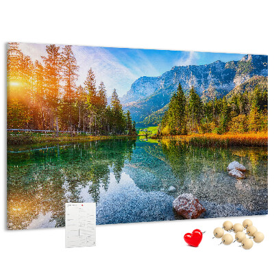 Cork memo board River mountains landscape