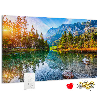 Cork memo board River mountains landscape