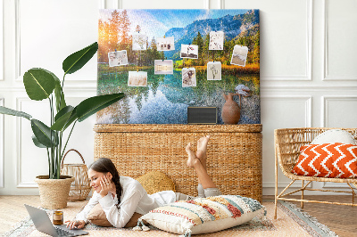 Cork memo board River mountains landscape