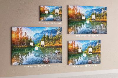 Cork memo board River mountains landscape