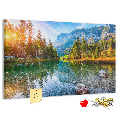 Cork memo board River mountains landscape