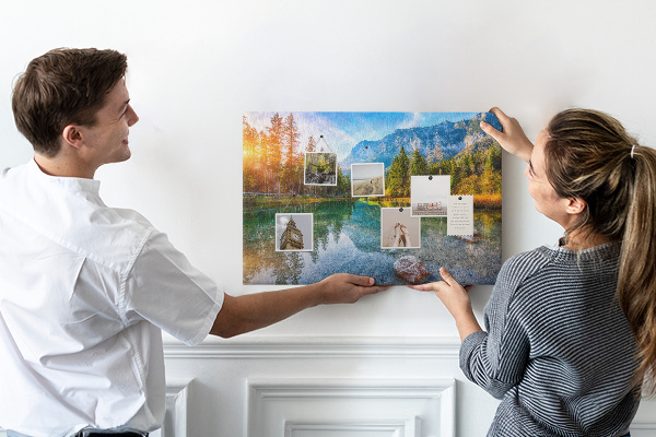 Cork memo board River mountains landscape
