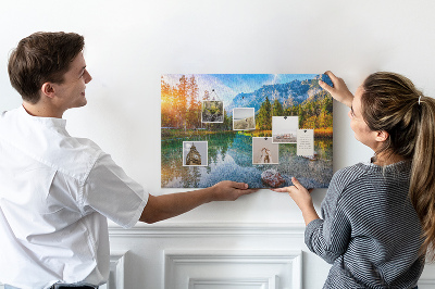 Cork memo board River mountains landscape