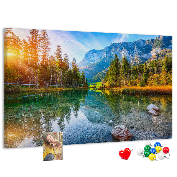 Cork memo board River mountains landscape