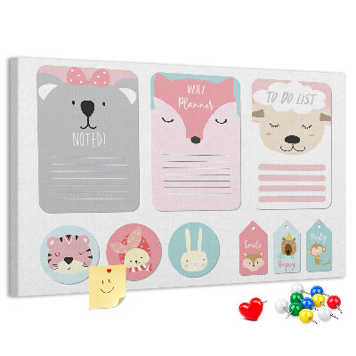 Cork memo board Happy bookmarks