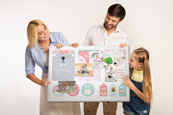 Cork memo board Happy bookmarks