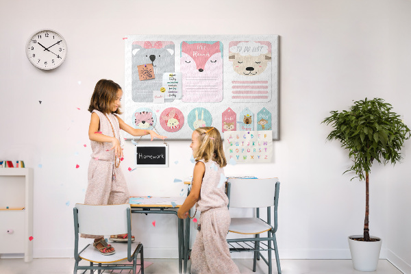 Cork memo board Happy bookmarks