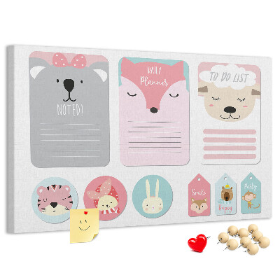 Cork memo board Happy bookmarks