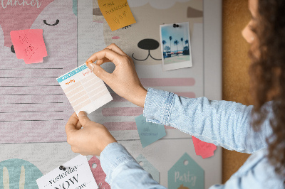 Cork memo board Happy bookmarks
