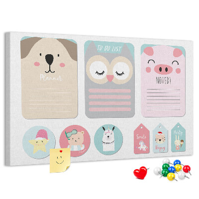 Cork board Happy animals