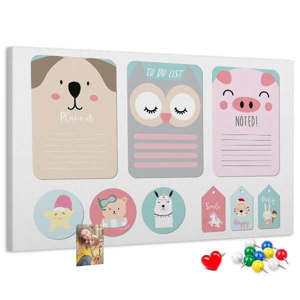 Cork board Happy animals