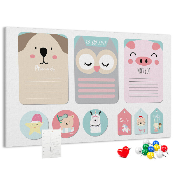 Cork board Happy animals