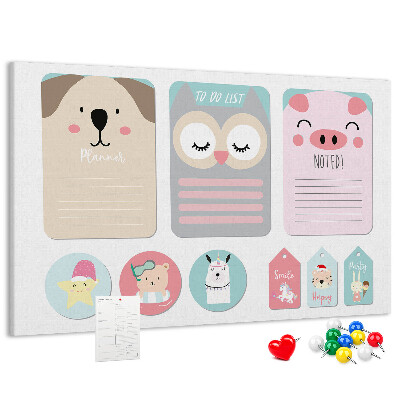 Cork board Happy animals