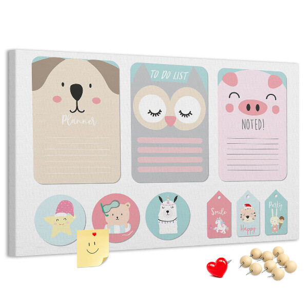 Cork board Happy animals