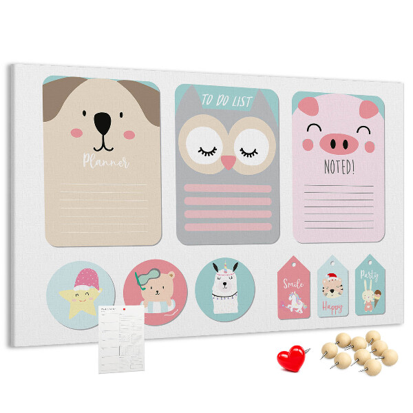 Cork board Happy animals