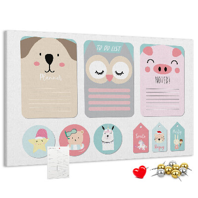 Cork board Happy animals