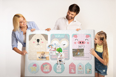 Cork board Happy animals