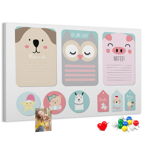 Cork board Happy animals