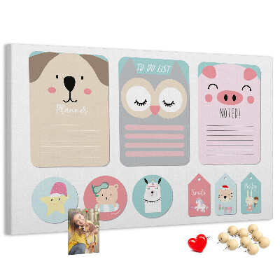 Cork board Happy animals