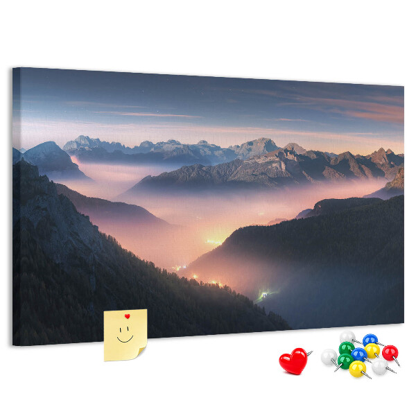 Cork display board Mountain peaks landscape