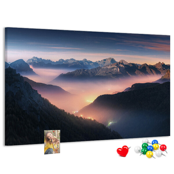 Cork display board Mountain peaks landscape
