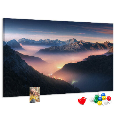 Cork display board Mountain peaks landscape