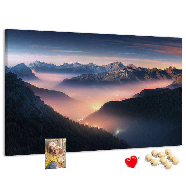 Cork display board Mountain peaks landscape