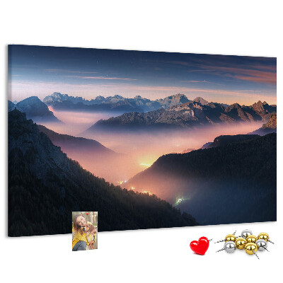 Cork display board Mountain peaks landscape