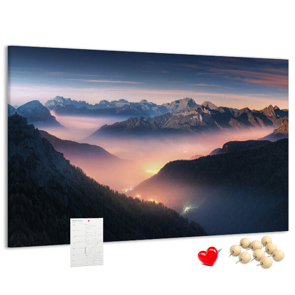 Cork display board Mountain peaks landscape