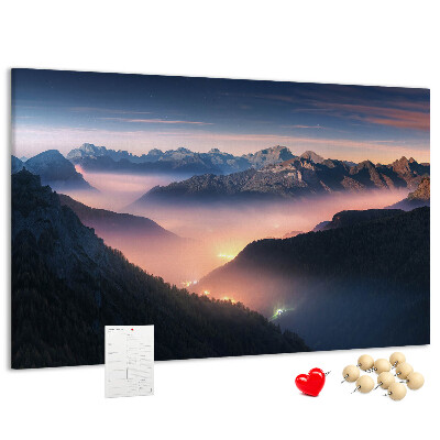 Cork display board Mountain peaks landscape
