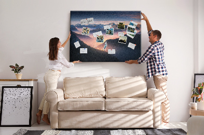 Cork display board Mountain peaks landscape