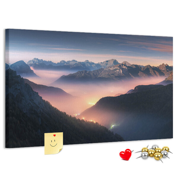 Cork display board Mountain peaks landscape