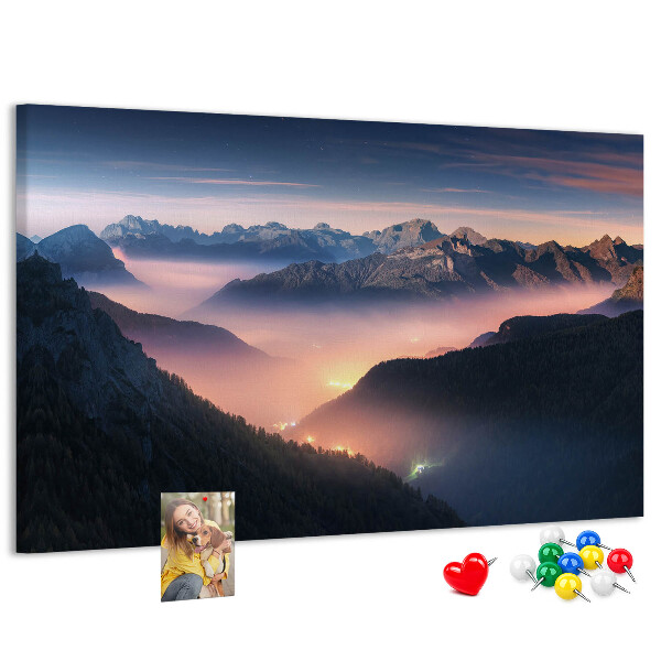 Cork display board Mountain peaks landscape