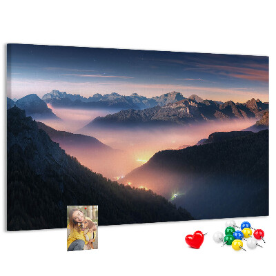 Cork display board Mountain peaks landscape