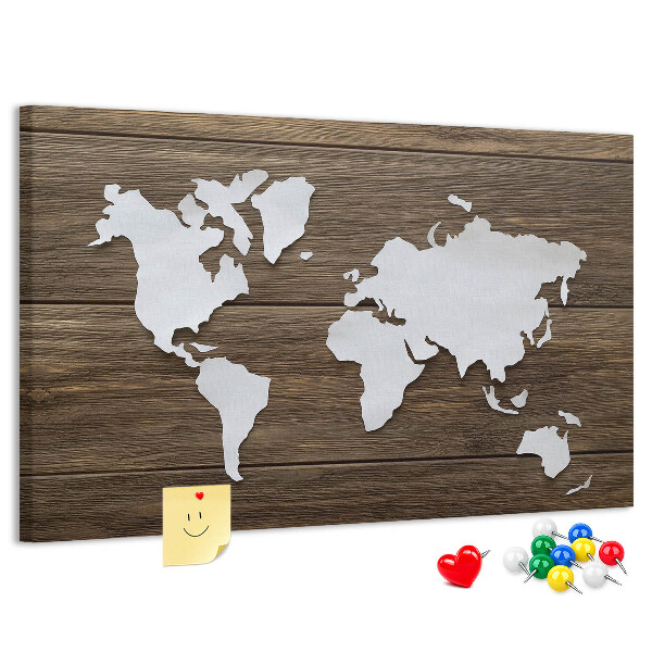 Cork memo board World Map on boards
