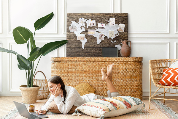 Cork memo board World Map on boards