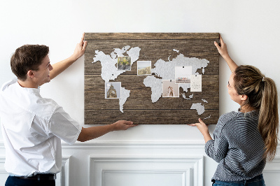 Cork memo board World Map on boards