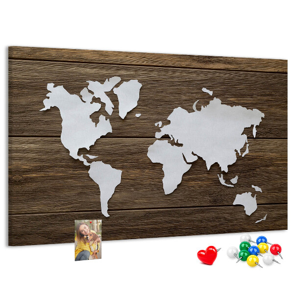 Cork memo board World Map on boards