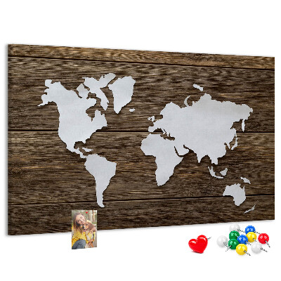Cork memo board World Map on boards