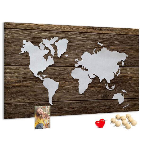Cork memo board World Map on boards