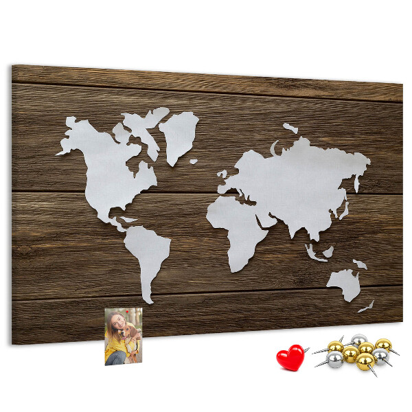 Cork memo board World Map on boards
