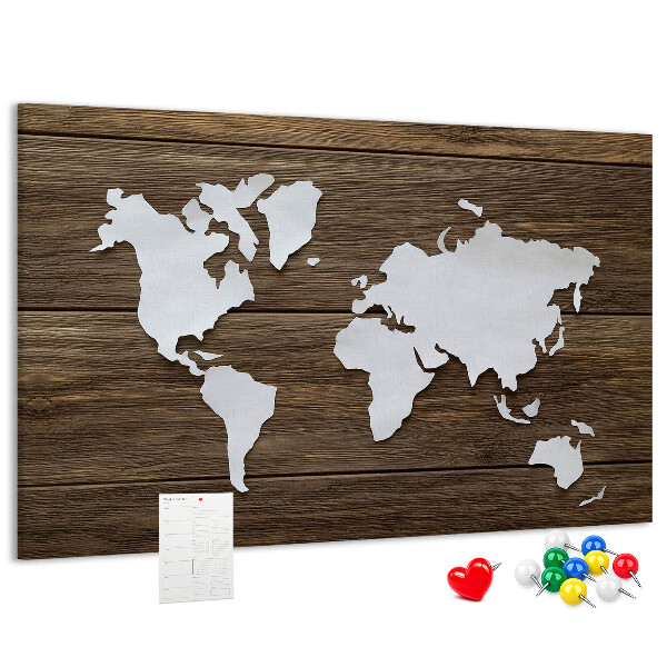 Cork memo board World Map on boards