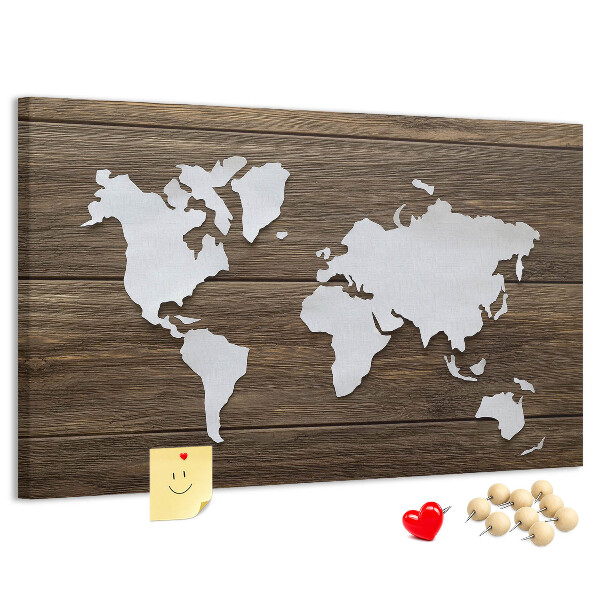 Cork memo board World Map on boards