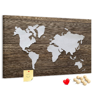 Cork memo board World Map on boards